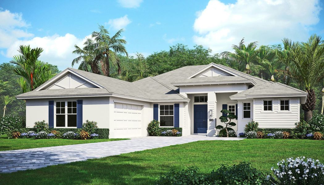2D floor plan layout for the Willow by GHO Homes in Belterra, Port St. Lucie, FL (Image 2).