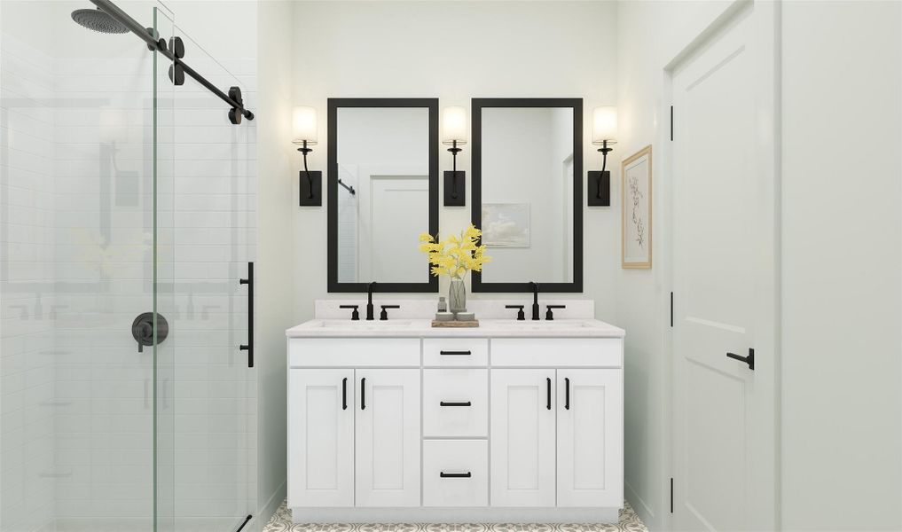 Relaxing primary bath (*Artist rendering used for illustration purposes only.) Relaxing primary bath (*Artist rendering used for illustration purposes only.)