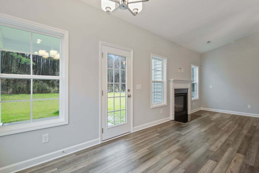 Representative unfurnished interior of a home built from the Garland by Caviness & Cates Communities in Bartlett Manor, Youngsville (Image 201). Representative unfurnished interior of a home built from the Garland by Caviness & Cates Communities in Bartlett Manor, Youngsville (Image 201).