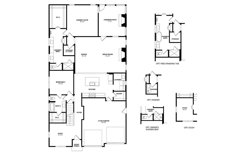2D floor plan layout of this home in Shelton Square, Murfreesboro, TN (Image 3).