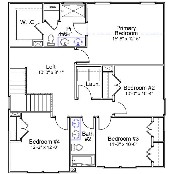 2D floor plan layout of this home in River Tide Farms, Bolivia, NC (Image 3).