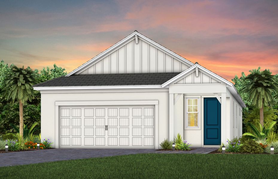 Elevation FH2 in Farmhouse Spare White Loyal Blue