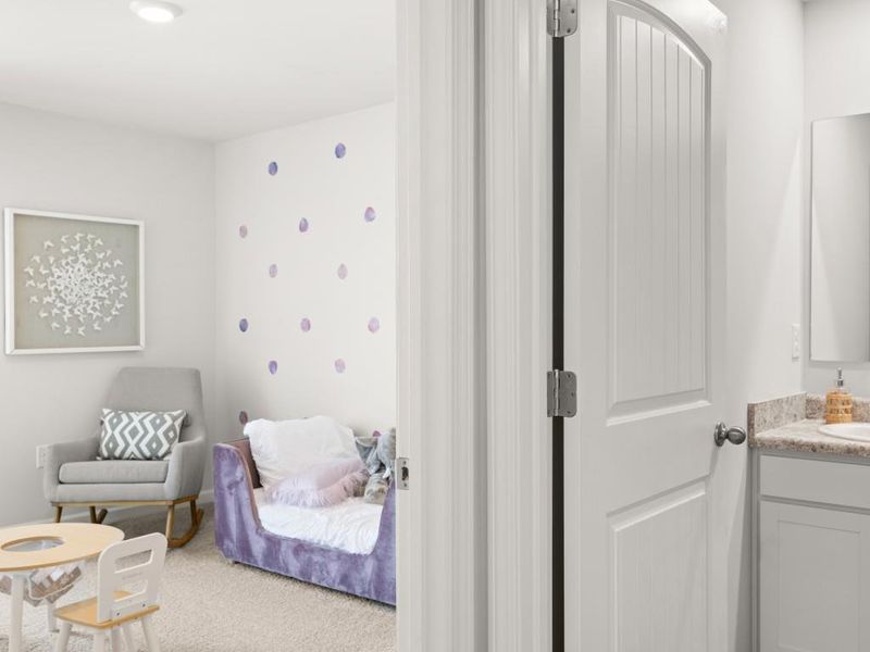 Furnished interior view inside a new home in Oaks at Cedar Grove, Fairburn (Image 24).