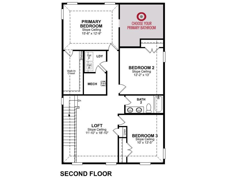 2D floor plan layout for the Winecup by Beazer Homes in Churchill, Anna, TX (Image 4).