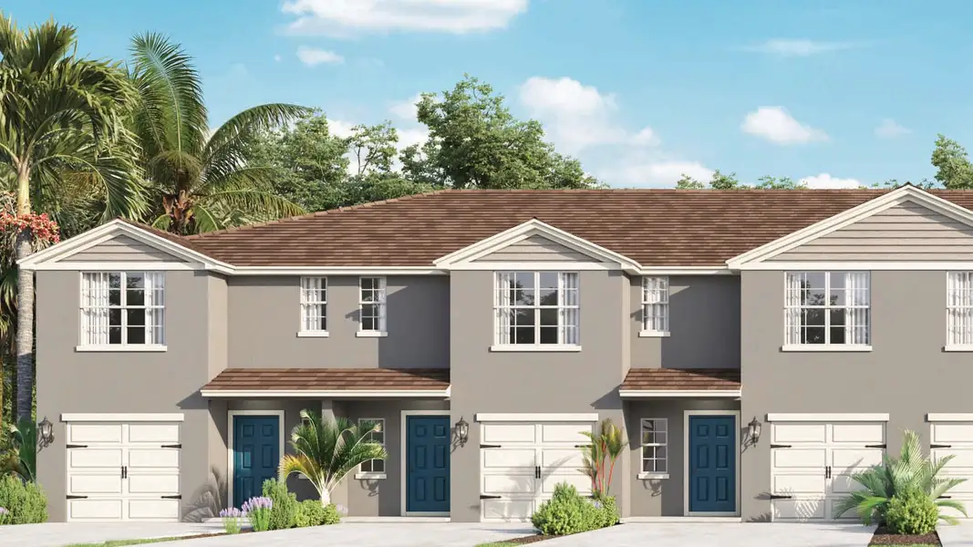 Front exterior of a new home in Evergreen Park, Kissimmee, FL, highlighting curb appeal (Image 2).