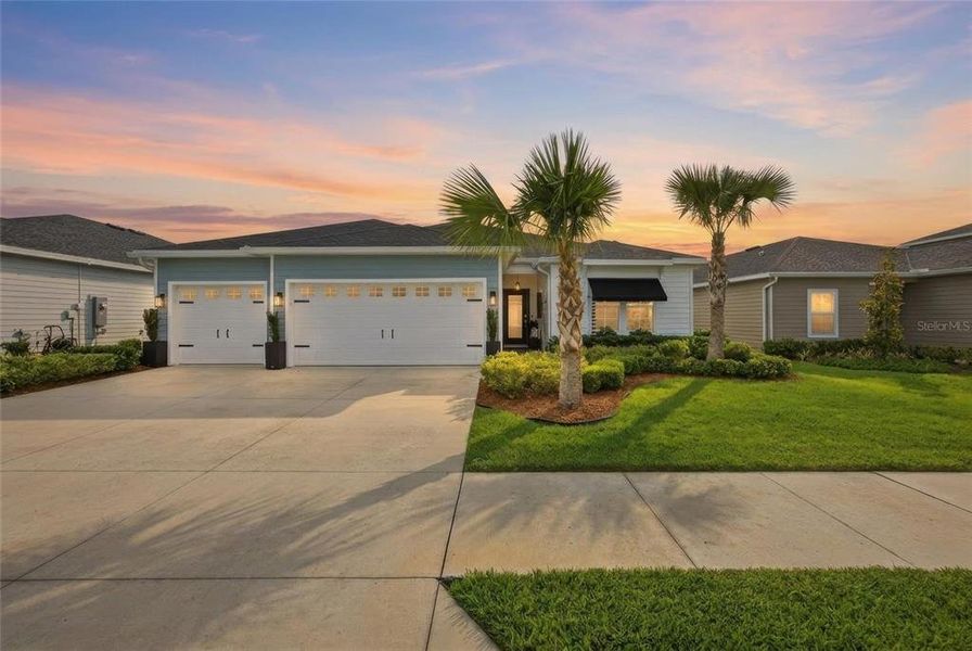 Front exterior of a new home in Pioneer Ranch, Ocala, FL, highlighting curb appeal (Image 2). Front exterior of a new home in Pioneer Ranch, Ocala, FL, highlighting curb appeal (Image 2).