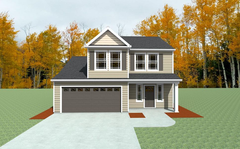 Representative exterior photo of a completed home built from the Reynolds by Enchanted Homes in Hampshire Heights, Moore, SC (Image 27).