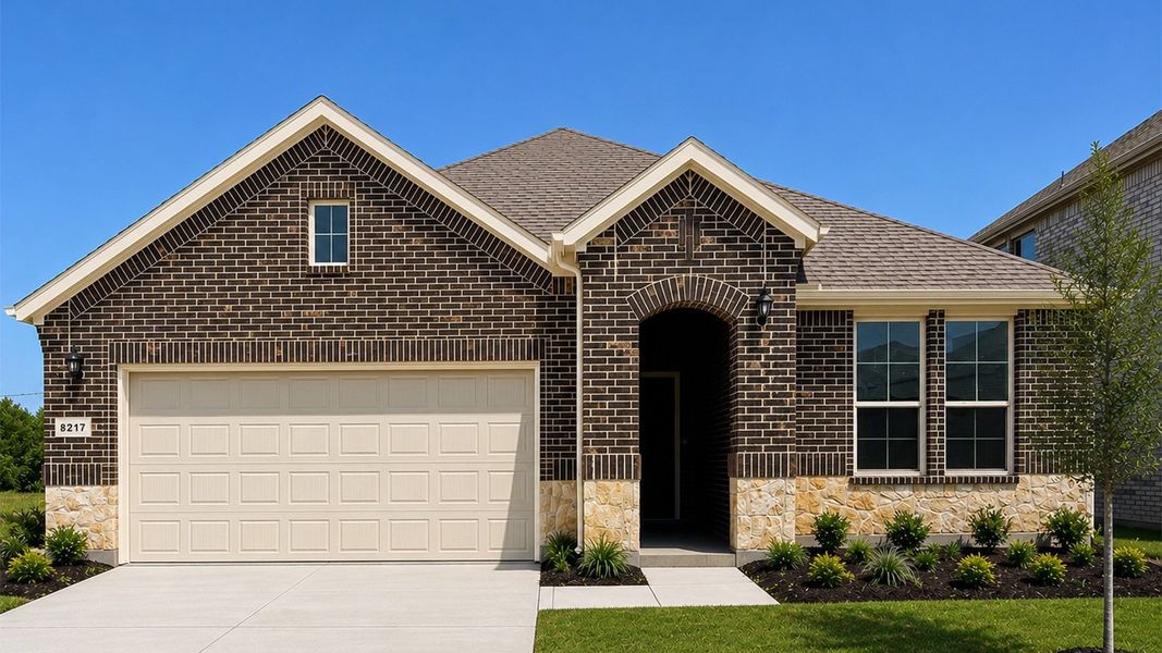 Representative exterior photo of a completed home built from the Bergamot by D.R. Horton in Augusta Square, Fort Worth, TX (Image 2). Representative exterior photo of a completed home built from the Bergamot by D.R. Horton in Augusta Square, Fort Worth, TX (Image 2).