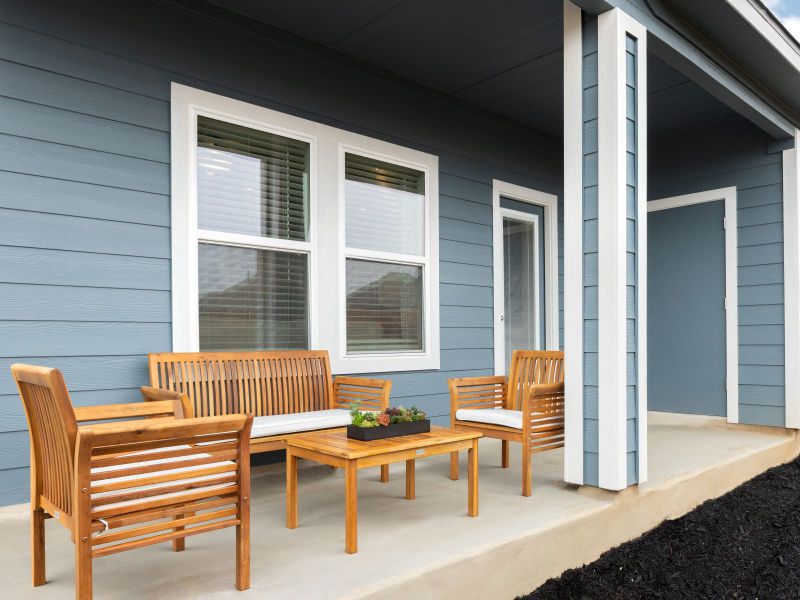 Exterior details and patio area of a home in Turner's Village, Buda (Image 2). Exterior details and patio area of a home in Turner's Village, Buda (Image 2).