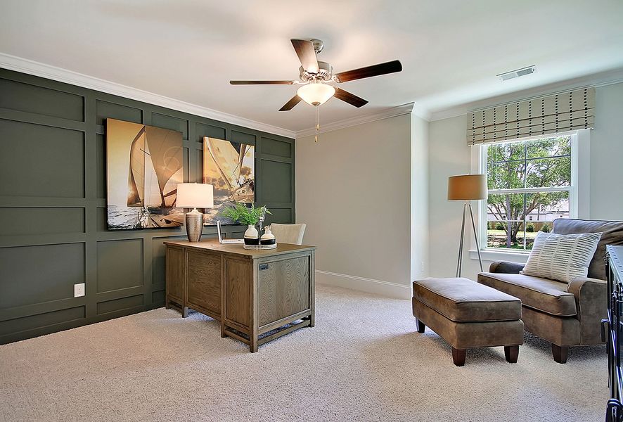 Representative furnished interior of a home built from the Warwick - Vanguard Collection by Mungo Homes in Georgias Landing, Raleigh (Image 13).