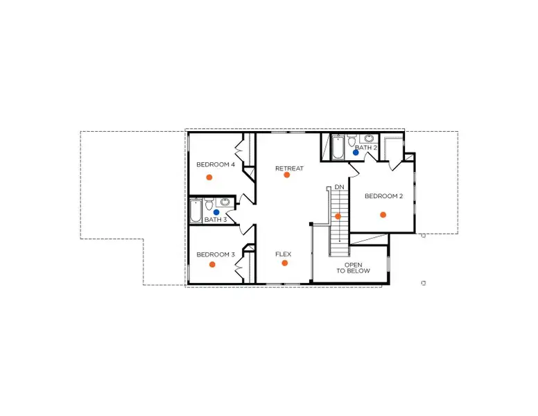 2D floor plan layout of this home in La Segarra 40', Brookshire, TX (Image 5).