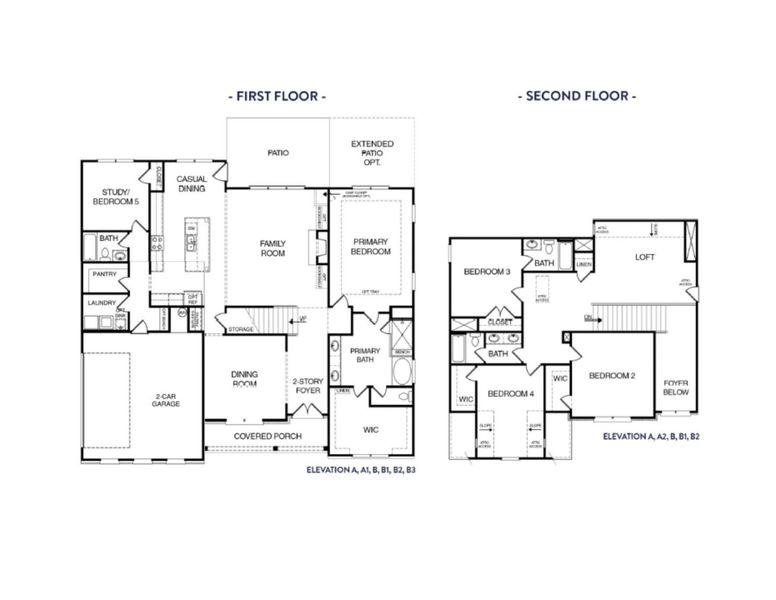 2D floor plan layout for the (GA) The Brunswick | Side Entry by Reliant Homes in Grove Park, Covington, GA (Image 3).