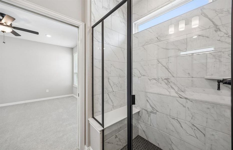 Primary bath with beautiful shower