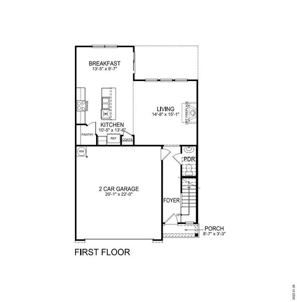 2D floor plan layout of this home in Varner Station, Woodruff, SC (Image 4).