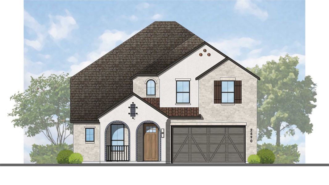 Representative rendering of the exterior for the Botero Plan by Highland Homes (Image 27).