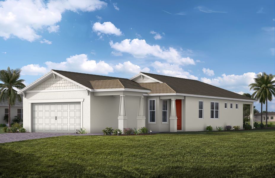 Representative exterior photo of a completed home built from the Flagstone by Pulte Homes in SeaFlower, Bradenton, FL (Image 16). Representative exterior photo of a completed home built from the Flagstone by Pulte Homes in SeaFlower, Bradenton, FL (Image 16).