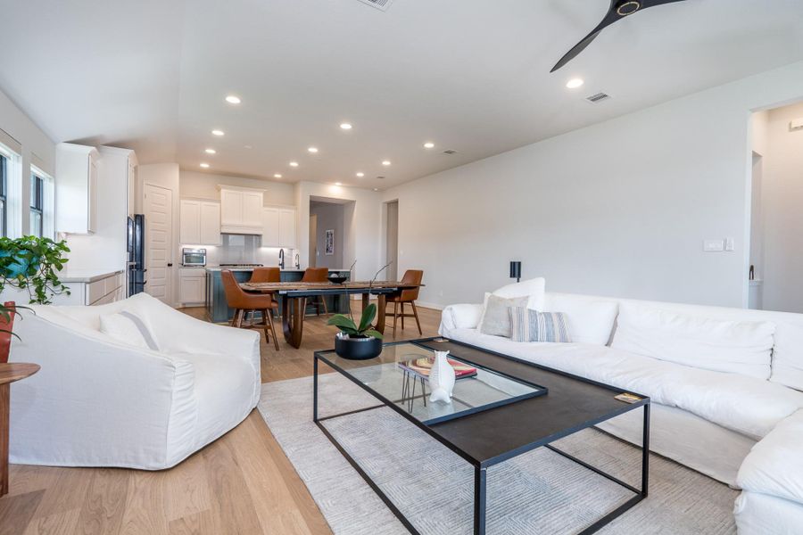 Definitely my favorite photo! The kitchen and eating area flow seamlessly into a large, bright and open family room with fantastic natural lighting. Definitely my favorite photo! The kitchen and eating area flow seamlessly into a large, bright and open family room with fantastic natural lighting.