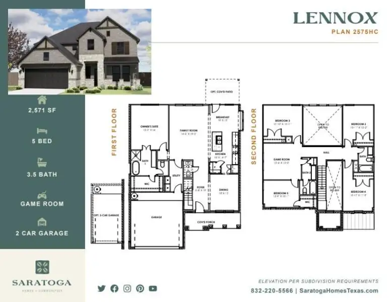 Lennox Floorplan by Saratoga Homes. Subject to change. Lennox Floorplan by Saratoga Homes. Subject to change.