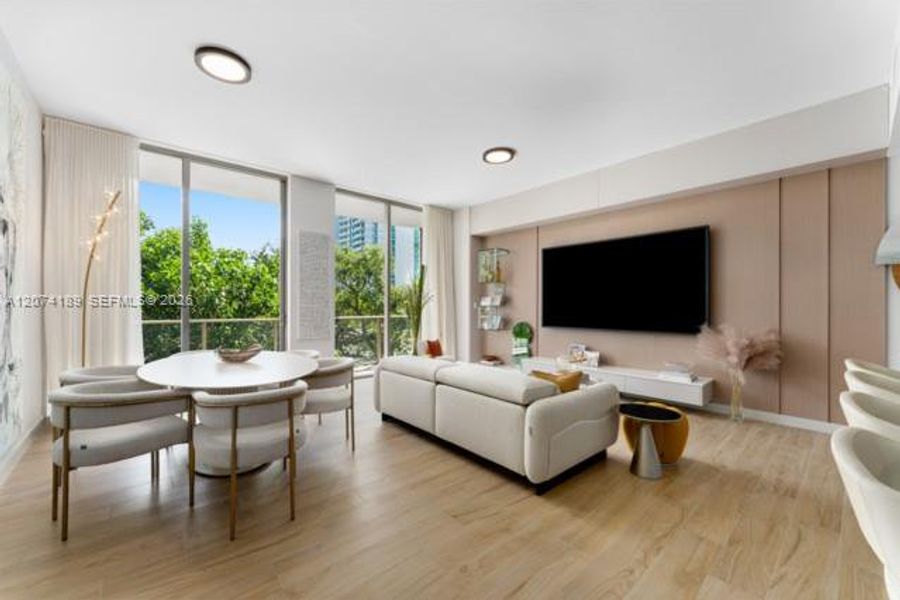Furnished interior view inside a new home in Mr. C Residences, Miami (Image 13). Furnished interior view inside a new home in Mr. C Residences, Miami (Image 13).