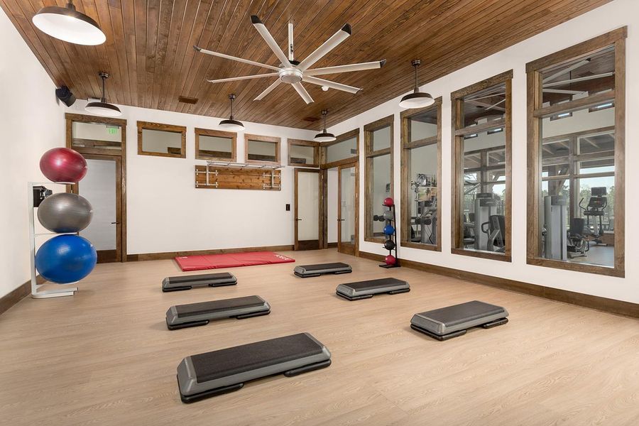 Studio gym where neighbors host yoga, Zumba and so much more!