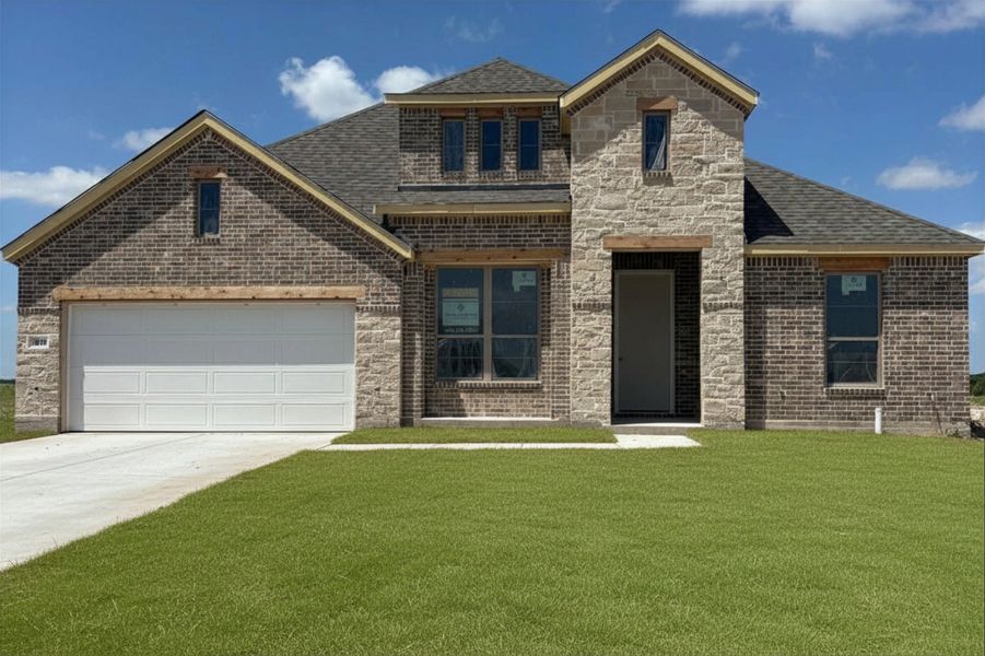 Front exterior of a new home in Callan Village, Lorena, TX, highlighting curb appeal (Image 1). Front exterior of a new home in Callan Village, Lorena, TX, highlighting curb appeal (Image 1).