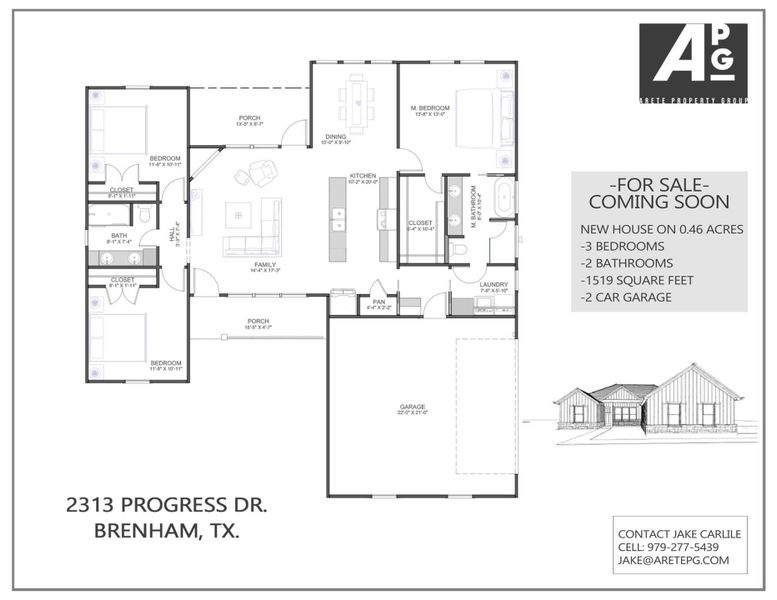 2D floor plan layout of this home in , Brenham, TX (Image 3).