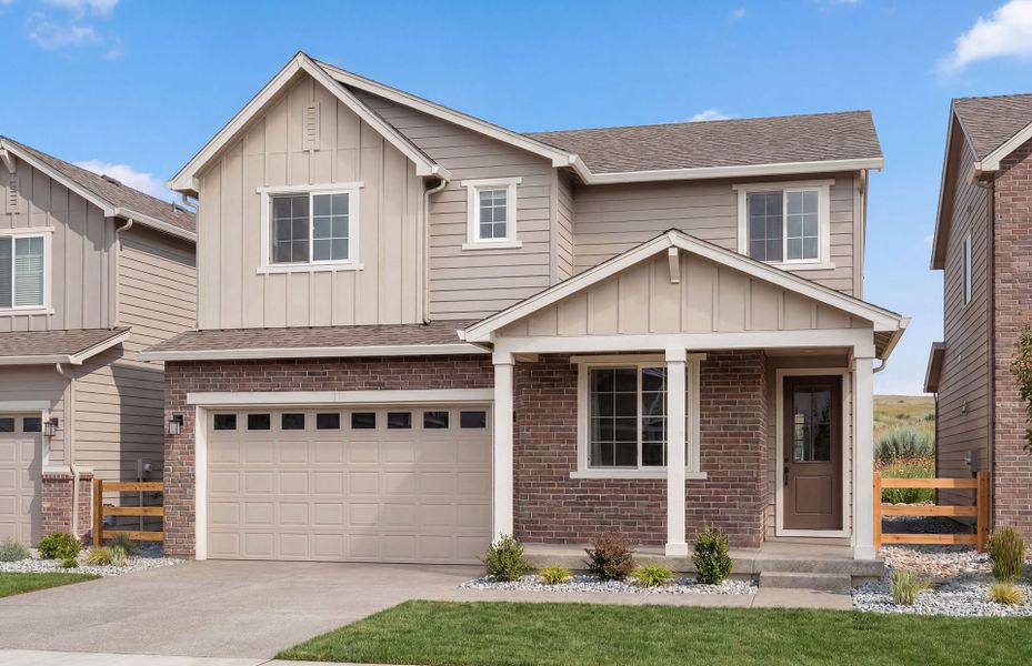 Representative exterior photo of a completed home built from the Boardwalk by Pulte Homes in Strata, Dacono, CO (Image 17). Representative exterior photo of a completed home built from the Boardwalk by Pulte Homes in Strata, Dacono, CO (Image 17).