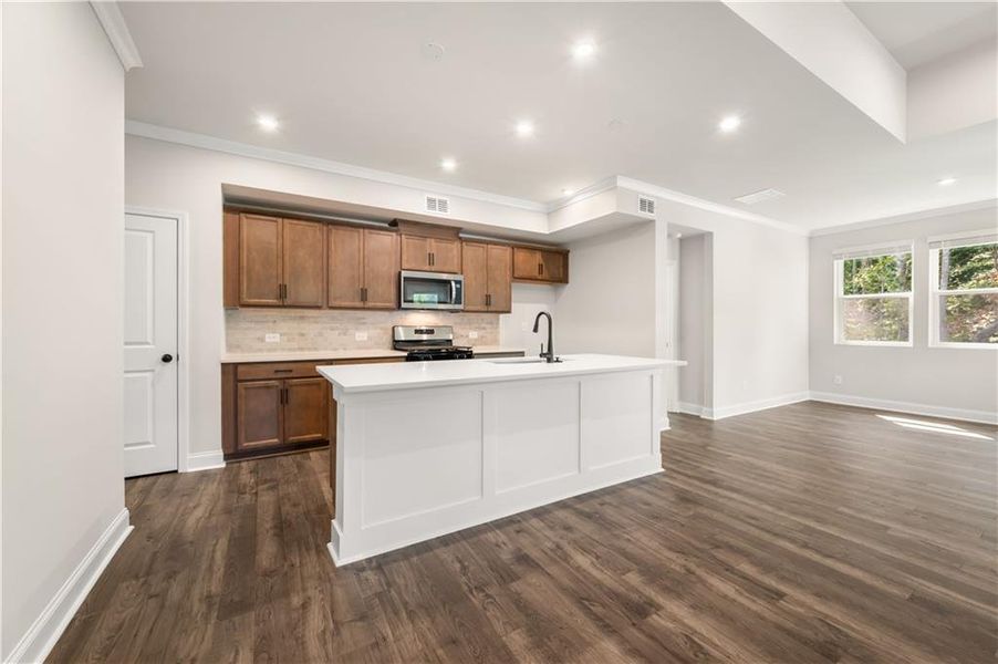 Furnished interior view inside a new home in Cambridge at Steels Bridge: Steels Bridge, Canton (Image 11). Furnished interior view inside a new home in Cambridge at Steels Bridge: Steels Bridge, Canton (Image 11).