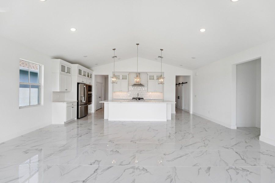 Kitchen, Dining Area & Great Room