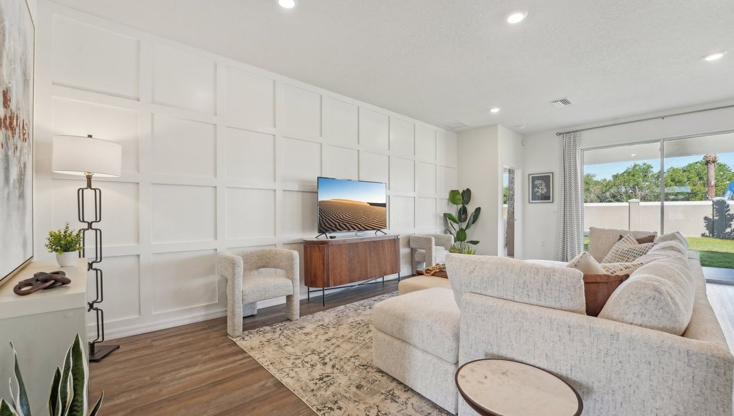 Representative furnished interior of a home built from the Delray by D.R. Horton in Abbott Park, Zephyrhills (Image 5).