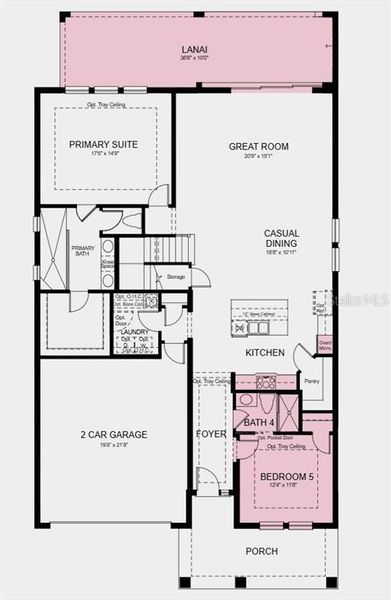 2D floor plan layout of this home in Tiburon, Nokomis, FL (Image 5).