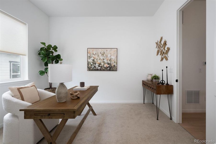 Furnished interior view inside a new home in Trailstone Destination Collection, Arvada (Image 36).