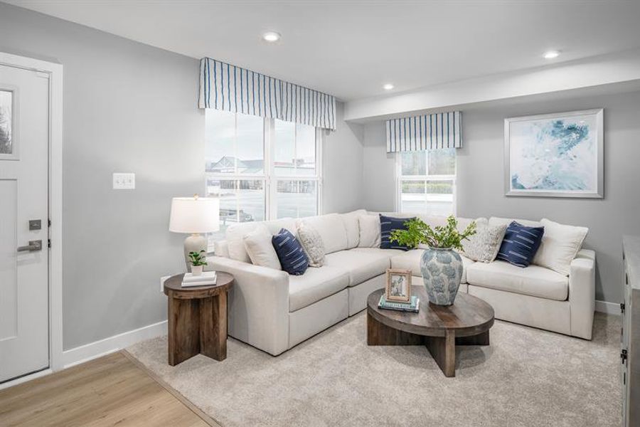 Representative furnished interior of a home built from the Mayer by Ryan Homes in Stowe Branch Townhomes, Charlotte (Image 21).