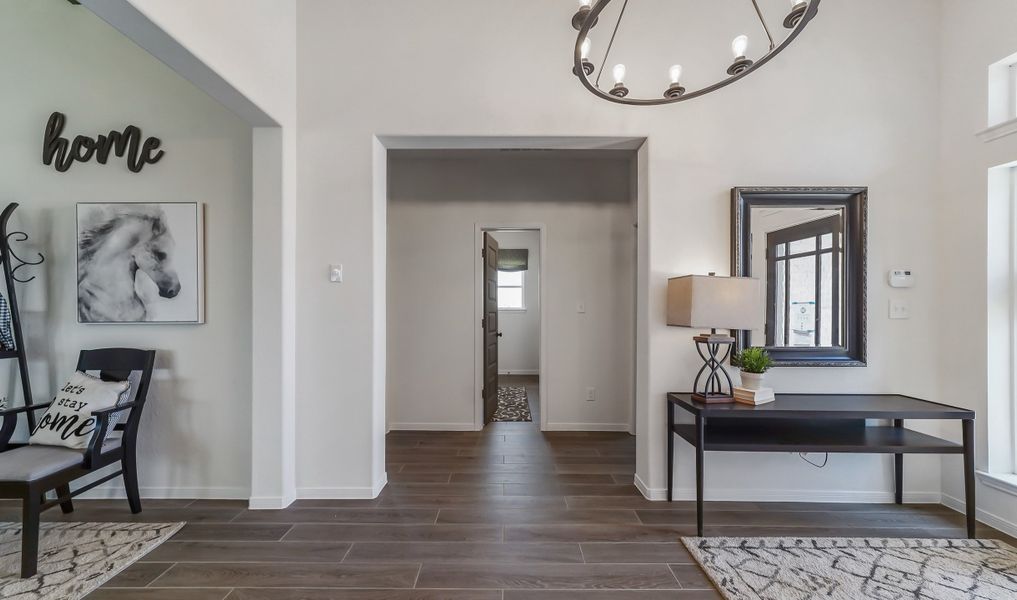 Foyer with arched hallways