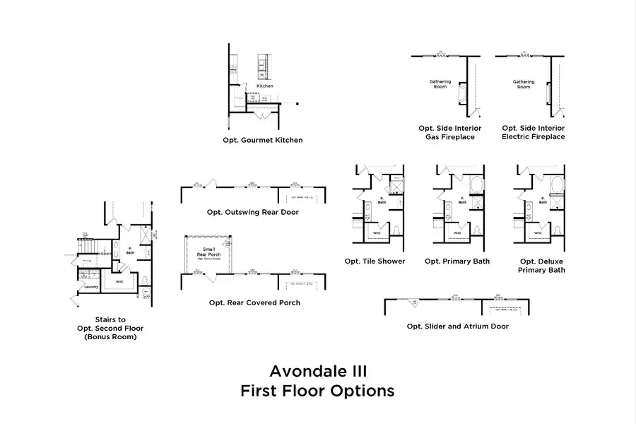 2D floor plan layout for the Avondale  III by DRB Homes in Bluffs at Sun Colony, Longs, SC (Image 4).