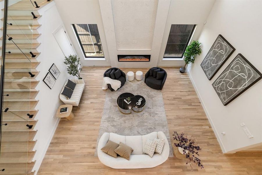 Living room featuring hardwood / wood-style floors