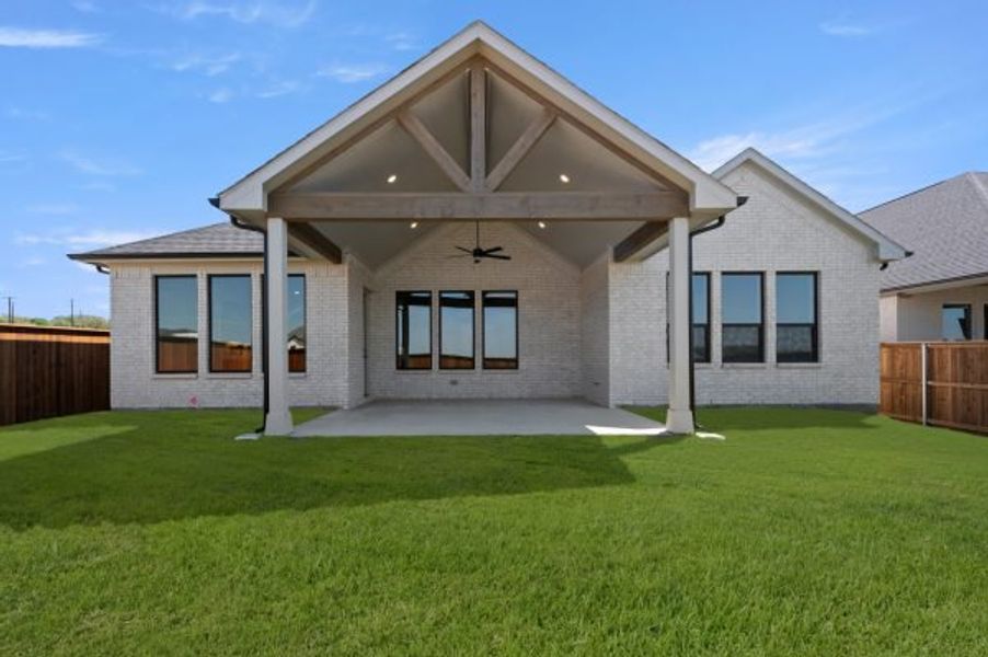 Exterior details and patio area of a home in Rio Vista at Kelly Ranch, Aledo (Image 3).