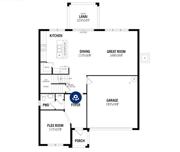 2D floor plan layout of this home in Tradition - Cadence, Port St. Lucie, FL (Image 4).