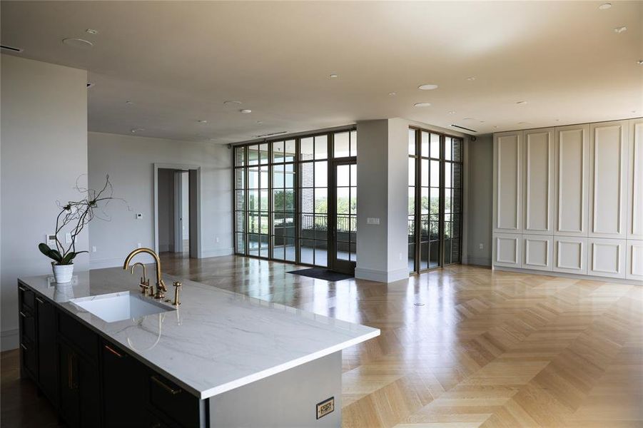 View from Kitchen into Living space View from Kitchen into Living space