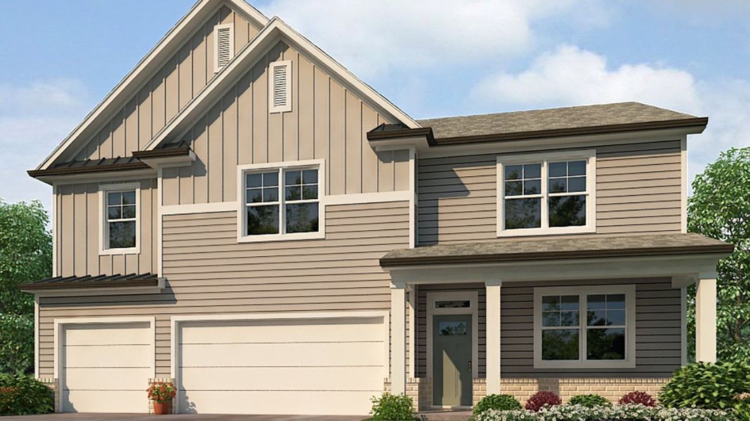 Representative exterior photo of a completed home built from the Mansfield by D.R. Horton in Hamptons at Riverwood South, Dallas, GA (Image 18). Representative exterior photo of a completed home built from the Mansfield by D.R. Horton in Hamptons at Riverwood South, Dallas, GA (Image 18).