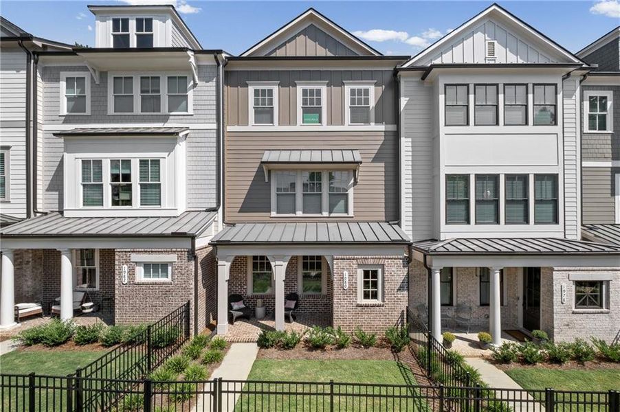 Front exterior of a new home in Devin's Shire, Kennesaw, GA, highlighting curb appeal (Image 25). Front exterior of a new home in Devin's Shire, Kennesaw, GA, highlighting curb appeal (Image 25).