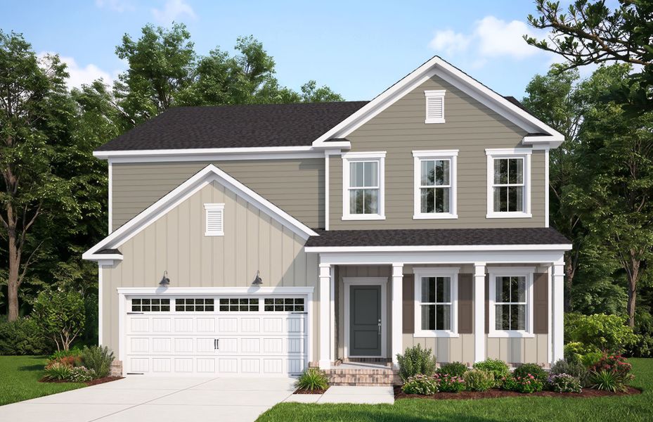 Representative exterior photo of a completed home built from the Hampton by Pulte Homes in Broadmoor, Wake Forest, NC (Image 21). Representative exterior photo of a completed home built from the Hampton by Pulte Homes in Broadmoor, Wake Forest, NC (Image 21).