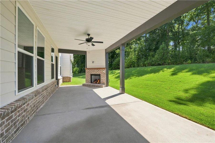 Exterior details and patio area of a home in Grandview at Millers Mill, Stockbridge (Image 3).