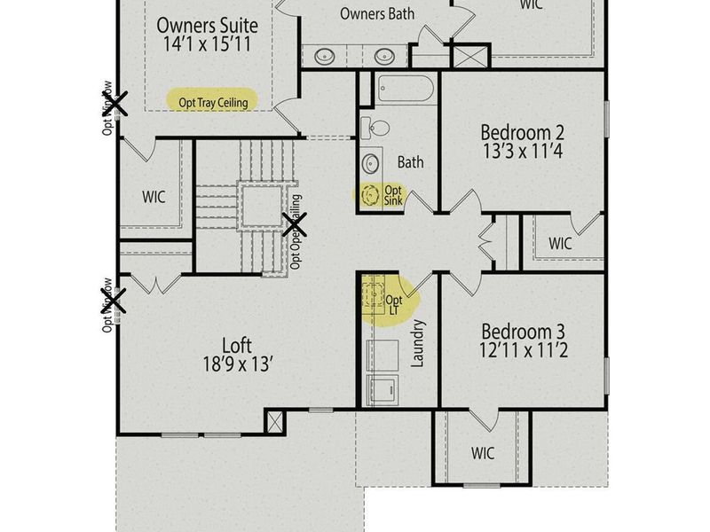 2D floor plan layout of this home in Enclave at Belmont, Belmont, NC (Image 3).