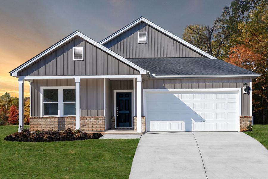 Representative exterior photo of a completed home built from the Newport by Meritage Homes in Riverwood Farm, Piedmont, SC (Image 15).