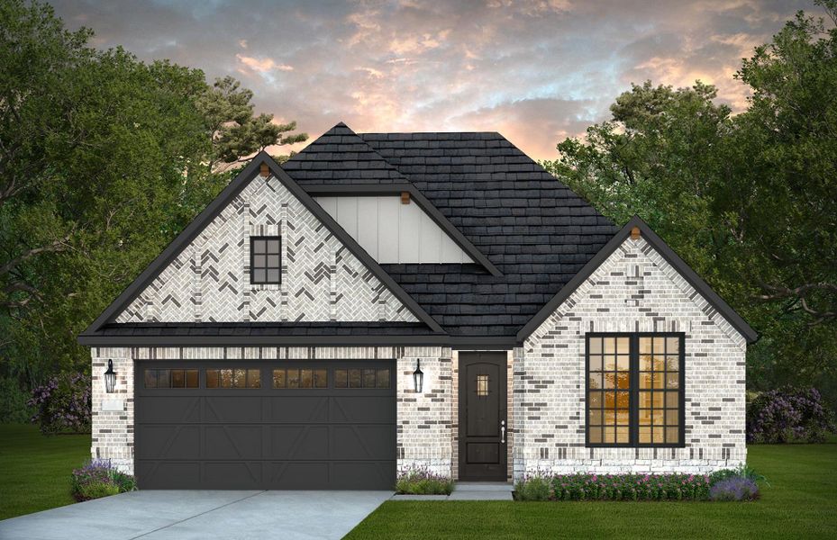 Representative exterior photo of a completed home built from the Doucette by Pulte Homes in Saddleback at Santa Rita Ranch, Liberty Hill, TX (Image 19).