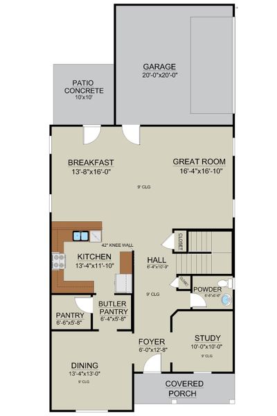 Mulberry - Rendering 1st Floor | Ernest Homes