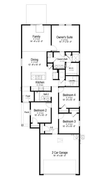 2D floor plan layout for the Coastal by View Homes in Highland Ridge, New Braunfels, TX (Image 3). 2D floor plan layout for the Coastal by View Homes in Highland Ridge, New Braunfels, TX (Image 3).
