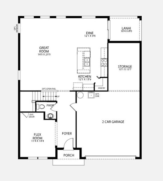2D floor plan layout for the Carlisle by Maronda Homes in Briarwood, Alachua, FL (Image 5).