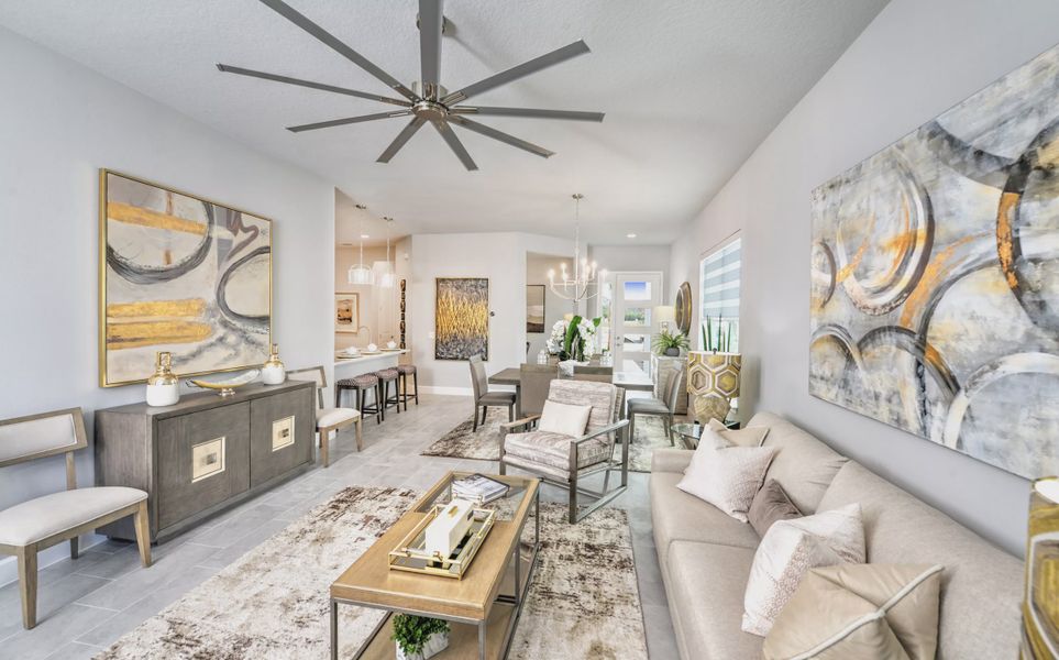 Furnished interior view inside a new home in Woodhaven, Port Orange (Image 15). Furnished interior view inside a new home in Woodhaven, Port Orange (Image 15).